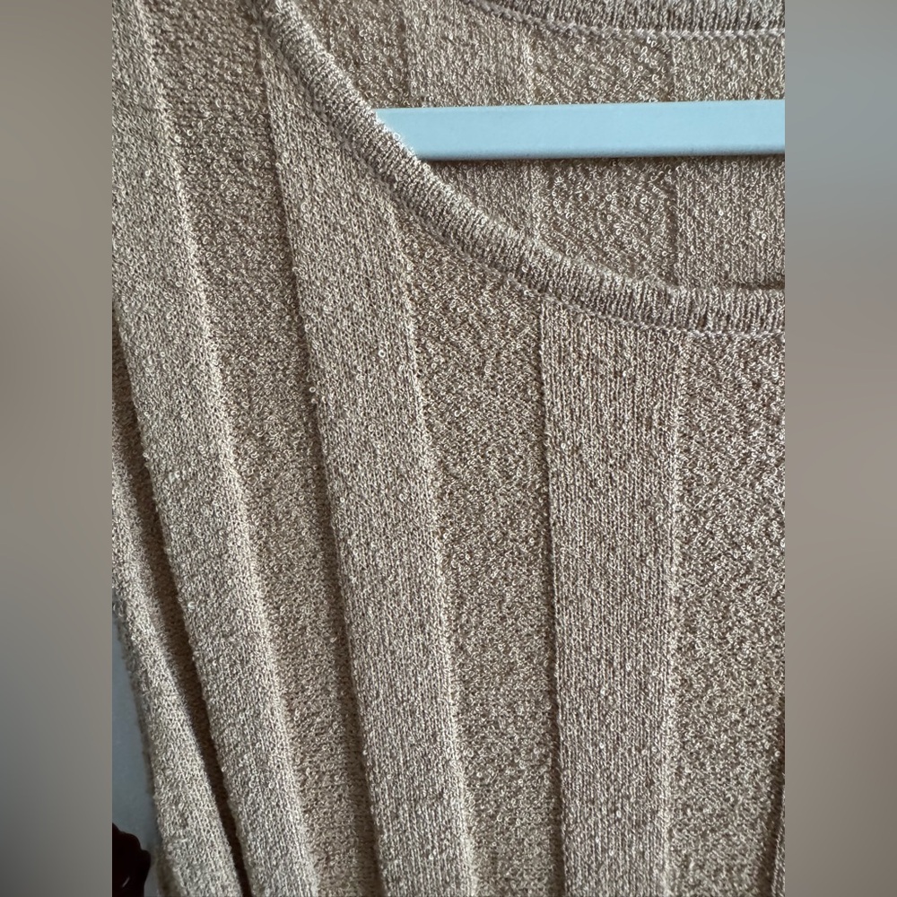 Camel / Tan Wide Ribbed Sweater Tank Midi / Maxi Dress - Picture 8 of 12